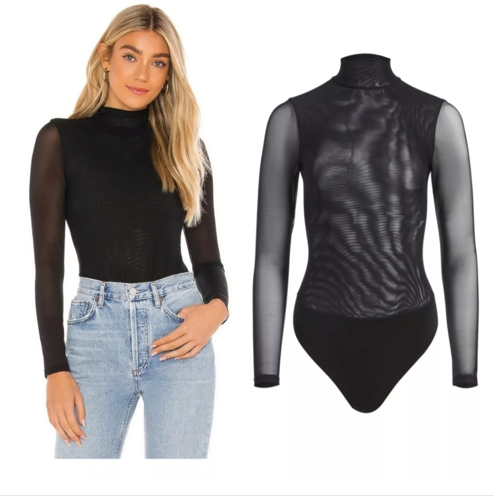 Alice + Olivia Clarinda Turtleneck Long Sleeve Bodysuit Size XL NWT